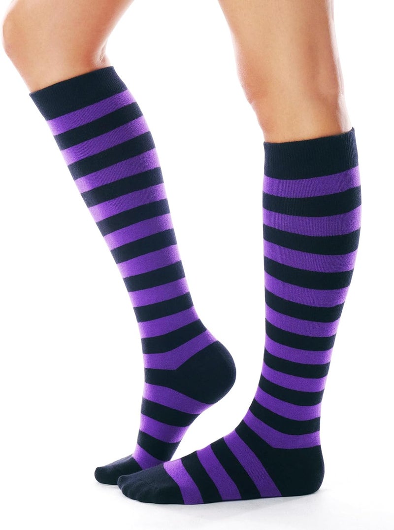 FITRELL Women's Knee High Socks Outdoor Sport Athletic Socks Casual Stripe Tube Socks 1-4 Pack - Image 1